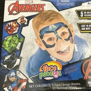 Face Marvel Avengers — Face Design for a Face Paint Alternative for Kids Ages 4+